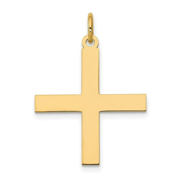 14K Yellow Gold Laser Designed Cross Charm 14K Yellow Gold Laser Designed Cross Charm